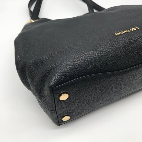 Michael Kors Raven Black Pebbled Leather Shoulder Bag - Picture 6 of 11